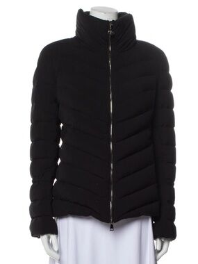 Moncler Black Quilted High-Collar Puffer Jacket